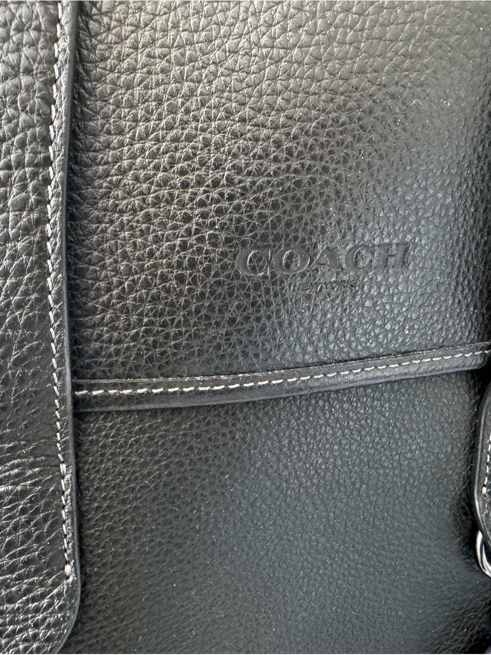 Coach Black Leather portfolio Briefcase with Detachable Strap - Picture 3 of 10